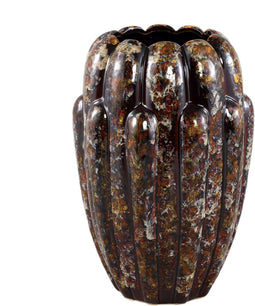 PTMD Divinder Bronze Ceramic Ribbed Pot High L