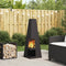 vidaXL - Vuurkorf - met - houtopslag - - - Zwart - - - 35x35x100 - cm - - - Staal