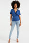 WE Fashion - Overslagtop - Ruches V-hals Korte mouwen - XL