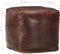 vidaXL - Poef - 40x40x40 - cm - echt - geitenleer - donkerbruin