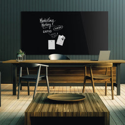 Magnetoplan Design Glass Magnett Tafel Glazen bord - 80x60cm - Zwart - Glas - Frameless