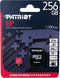 Patriot EP V30 A1 - microSDXC 256GB - Leessnelheid 100 MB/s - Zwart Rood