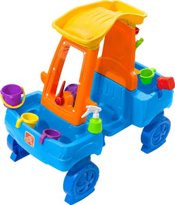 Step2 Car Wash Splash Center Waterspeelgoed in Auto thema - Watertafel van kunststof voor kinderen met 13 accessoires - Activiteitentafel met water voor de tuin