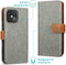 iMoshion Hoesje Geschikt voor iPhone 13 Pro Hoesje Met Pasjeshouder - iMoshion Luxe Canvas Bookcase - Grijs