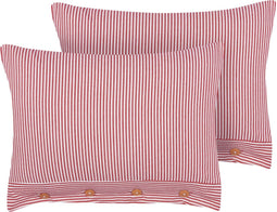 AALITA - Sierkussen set van 2 - Rood/Wit - 40 x 60 cm - Katoen