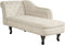 NIMES - Chaise longue - Lichtbeige - Linkerzijde - Fluweel