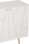 J-Line Dressoir Lijnen 4 Deuren Hout/Metaal Wit/Goud