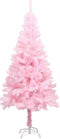 vidaXL - Kunstkerstboom - met - verlichting - en - kerstballen - 150 - cm - PVC - roze