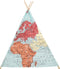 Wereldkaart Tipi Tent Multikleur Wigwam Speeltent / 100% katoen / 120 x 120 x 160 / 2 jaar garantie