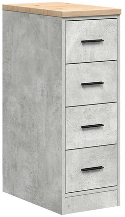 vidaXL - Garagekast - 30x51x85 - cm - massief - grenenhout - betongrijs