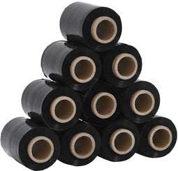 vidaXL - Stretchfolies - 10 - stuks - zwart - 23 - µm - 10 - cm - x - 150 - m
