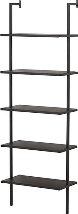 Hioshop Caracas - Wandkast 5 planken - Zwart staal - 183 cm hoog (1 stuk)