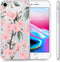 iMoshion Hoesje Geschikt voor iPhone SE (2022) / SE (2020) / 8 / 7 Hoesje Siliconen - iMoshion Design hoesje - Roze / Transparant / Cherry Blossom