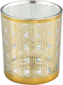 PTMD Larine Windlicht - H10 x Ø9 cm - Glas - Goud