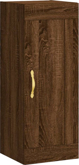 vidaXL - Wandkast - 34,5x34x90 - cm - bewerkt - hout - bruin - eikenkleur