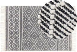 SAVUCA - Modern vloerkleed - Zwart - 160 x 230 cm - Wol