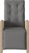 vidaXL - Tuinstoel - verstelbaar - met - voetensteun - poly - rattan - gemengd - beige