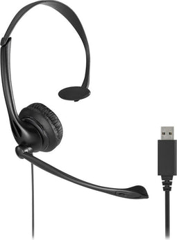 Kensington K80100WW - USB Mono Headset - Microfoon met Volumeregeling - Zwart