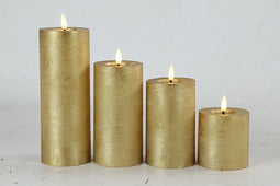 Kaarsen set - LED kaarsen met bewegende vlam - led kaars goud set van 4