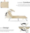 tectake® Ligstoel - Opvouwbaar Ligbed - 4-voudig verstelbare rugleuning - Beige