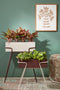 Mica Decorations Plantenbak op Poten - Set van 2 - Metaal - Donkerbruin/Beige - L54 x B23 x H70 cm (2 stuks)