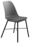 24Designs Mackay - Stoel - Set van 2 - Grijs met zwart onderstel (2 stuks)