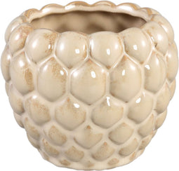 PTMD Louana Bloempot - 14 x 14 x 12 cm - Keramiek - Creme