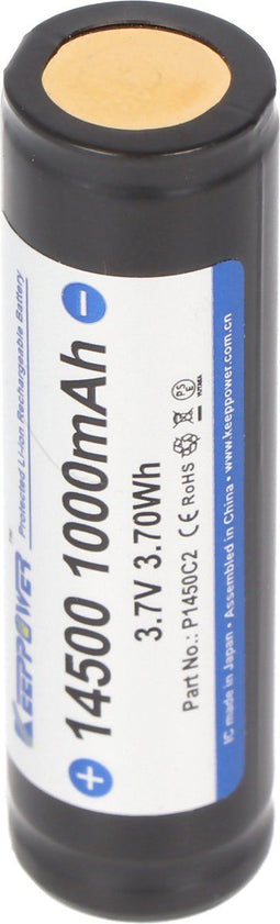 Keeppower 14500 - 840 mAh, 3,7 V Li-ionbatterij beschermd
