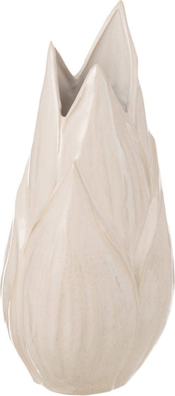 J-Line vaas Ibiza Blinkend - keramiek - beige - medium - 44.5 cm hoog