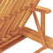 vidaXL - Inklapbare - Zonnebank - met - Wielen - & - Kussen - Beige - Massief - Acaciahout