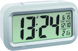 TFA-Dostmann Lumio Plus - Digitale wekker - DCF77 tijdsynchronisatie en thermometer - Wit Zilver