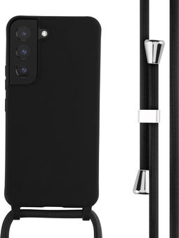 iMoshion Hoesje Geschikt voor Samsung Galaxy S22 Hoesje Met Koord - iMoshion Siliconen hoesje met koord - Zwart