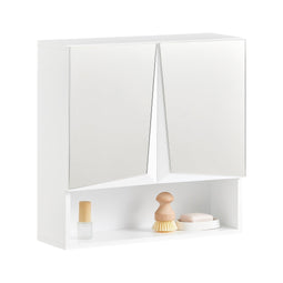 SoBuy BZR94-W - Badkamer Spiegelkast - Max. 15KG - 48 x 48 x 17 cm - Wit