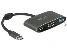 Delock 62991 - USB-C Adapter - HDMI 4K@30Hz USB A USB C PD - Grijs