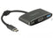 Delock 62991 - USB-C Adapter - HDMI 4K@30Hz USB A USB C PD - Grijs