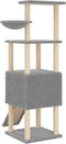 vidaXL - Kattenmeubel - met - sisal - krabpalen - 153 - cm - lichtgrijs