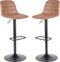 Alora Barkruk Helsinki Lichtbruin - Set van 2 - leer - Barstoel Kruk