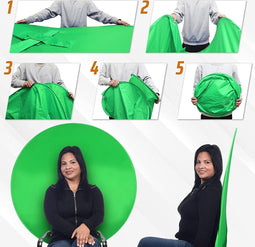 Draagbare opvouwbare webcamachtergrond | Videochat | Webconferentie | Green Screen Stoel | Thuiswerken | Zoom virtuele achtergrond | Skype | Ploegen | Twitch | OBS | Streamen