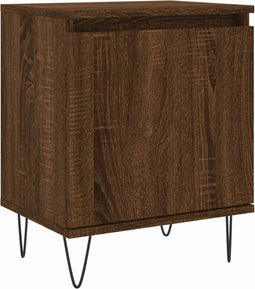 vidaXL - Nachtkastje - 40x30x50 - cm - bewerkt - hout - bruin - eikenkleur