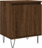 vidaXL - Nachtkastje - 40x30x50 - cm - bewerkt - hout - bruin - eikenkleur