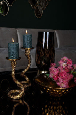 PTMD Eliza Ronde Kandelaar - H35 x Ø10 cm - Aluminium - Goud