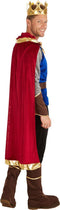 dressforfun Herenkostuum koning - Shirt met wapenschild - Rode cape en kroon - M