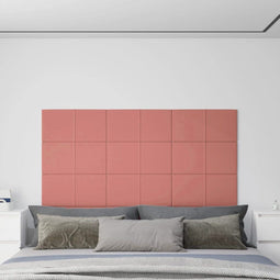 vidaXL - Wandpanelen - 12 - st - 2,16 - m² - 60x30 - cm - fluweel - roze