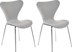 BOONVILLE - Eetkamerstoel - Lichtgrijs/Zilver - Synthetisch materiaal