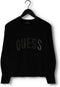Guess Estelle RN LS Swtr - Dames Sweater - Met pailletten - Zwart - Maat S