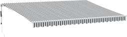 vidaXL - Luifel - automatisch - uittrekbaar - LED - 500x300 - cm - antraciet - en - wit