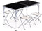 Inklapbare campingtafel - 120x60 cm - verstelbare hoogte - incl. 4 stoelen