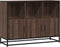 vidaXL - Dressoir - 100x35x76 - cm - bewerkt - hout - bruin - eikenkleur