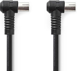 Nedis Coaxkabel - Coax Male naar Coax Female - Vernikkeld - 120 dB - 75 Ohm - 5.00 m - Zwart