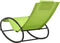 vidaXL - Ligstoel - met - kussen - staal - en - textileen - groen